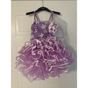 Size MC Dance Recital Costume Dress Up Ballerina Pink Purple W/Headband